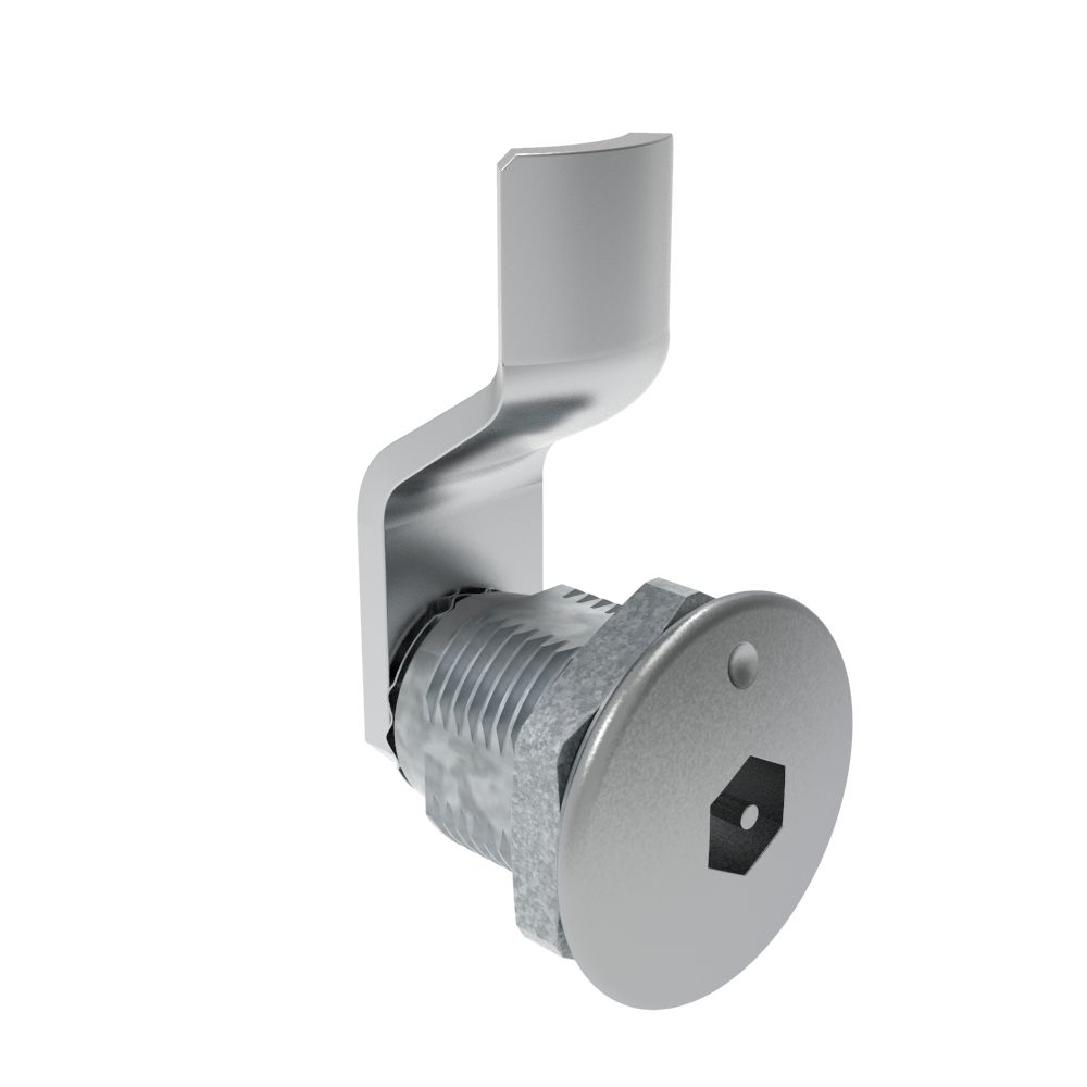 Southco Quarter-Turn Cam Latch, Bellcore Electronics, 8mm (.31 in) Grip, Not Sealed, Zinc Alloy, Chrome Plated, Bright