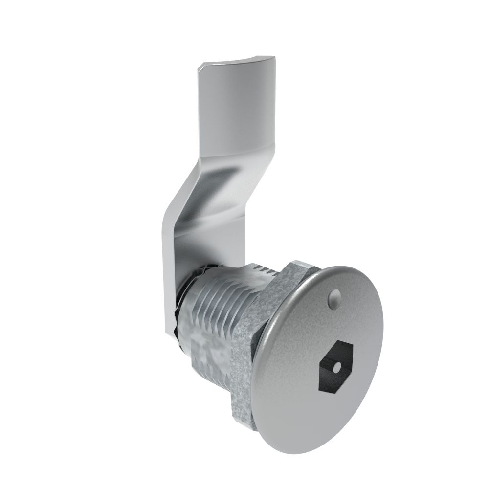 Southco Quarter-Turn Cam Latch, Bellcore Electronics, 14mm (.55 in) Grip, Not Sealed, Zinc Alloy, Chrome Plated, Bright
