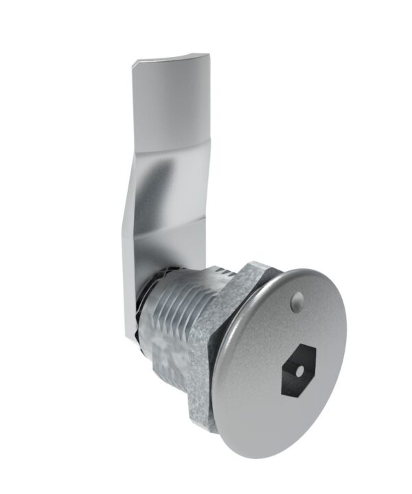 Southco Quarter-Turn Cam Latch, Bellcore Electronics, 20mm (.79 in) Grip, Sealed, Zinc Alloy, Chrome Plated, Bright