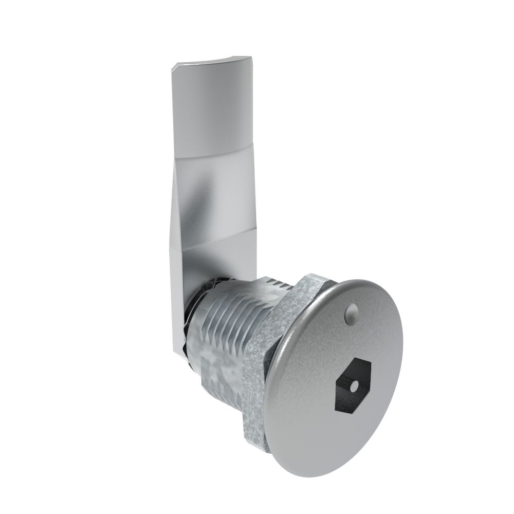 Southco Quarter-Turn Cam Latch, Bellcore Electronics, 22mm (.87 in) Grip, Not Sealed, Zinc Alloy, Chrome Plated, Bright