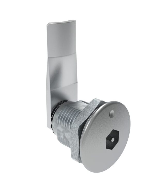 Southco Quarter-Turn Cam Latch, Bellcore Electronics, 22mm (.87 in) Grip, Sealed, Zinc Alloy, Chrome Plated, Bright