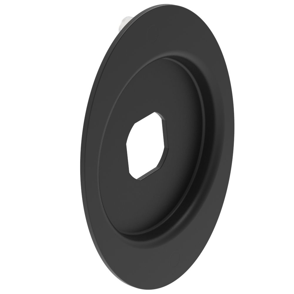Southco Quarter-Turn Cam Latch, Flush Cup, Steel, Powder Coat, Black