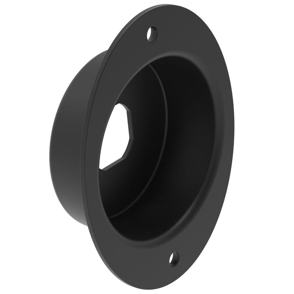Southco Quarter-Turn Cam Latch, Flush Cup, Steel, Powder Coat, Black