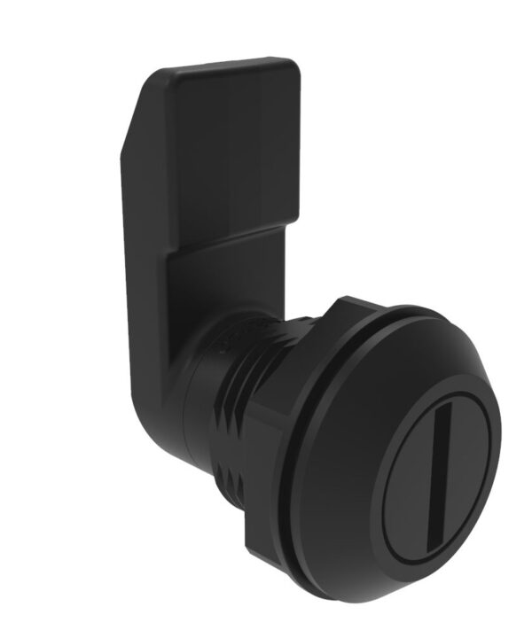 Southco Quarter-Turn Cam Latch, Slotted Recess, 20mm (.79 in) Grip, Sealed, Nylon, Black