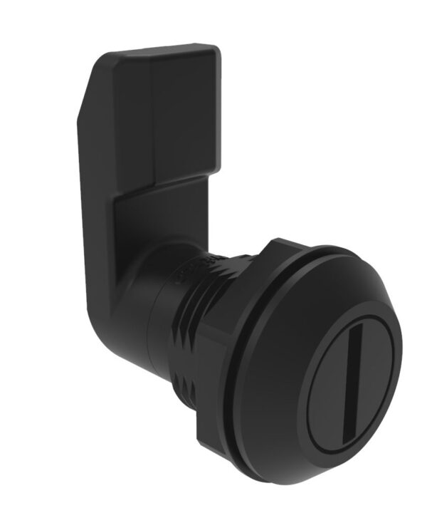 Southco Quarter-Turn Cam Latch, Slotted Recess, 22mm (.87 in) Grip, Sealed, Nylon, Black