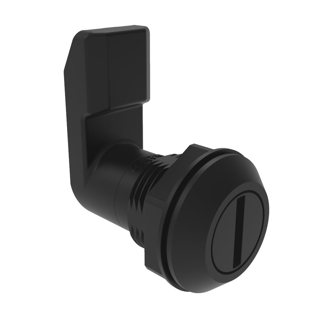 Southco Quarter-Turn Cam Latch, Slotted Recess, 25mm (.98 in) Grip, Sealed, Nylon, Black