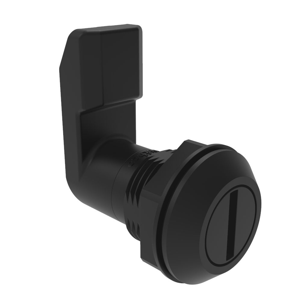 Southco Quarter-Turn Cam Latch, Slotted Recess, 26mm (1.02 in) Grip, Sealed, Nylon, Black