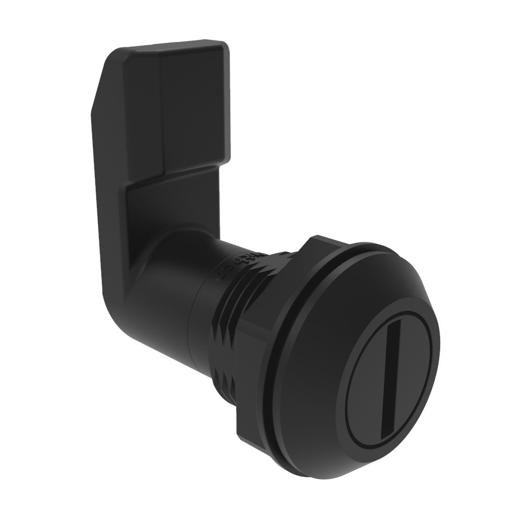 Southco Quarter-Turn Cam Latch, Slotted Recess, 28mm (1.10 in) Grip, Sealed, Nylon, Black