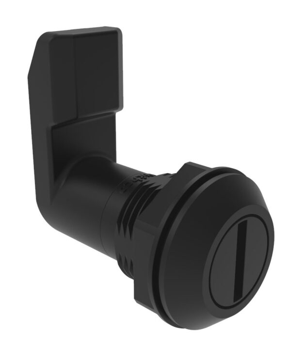 Southco Quarter-Turn Cam Latch, Slotted Recess, 30mm (1.18 in) Grip, Sealed, Nylon, Black