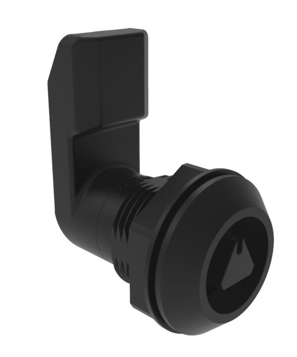 Southco Quarter-Turn Cam Latch, 8 mm Triangle, 22mm (.87 in) Grip, Sealed, Nylon, Black