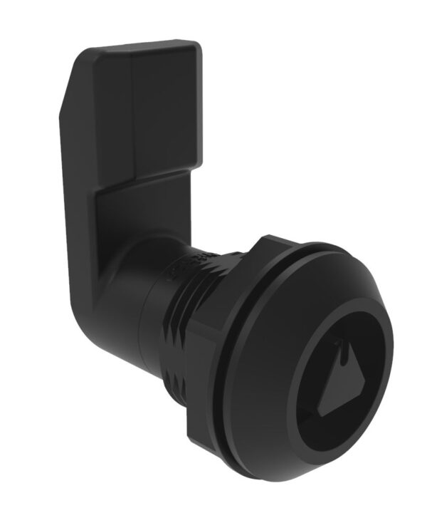 Southco Quarter-Turn Cam Latch, 8 mm Triangle, 24mm (.94 in) Grip, Sealed, Nylon, Black