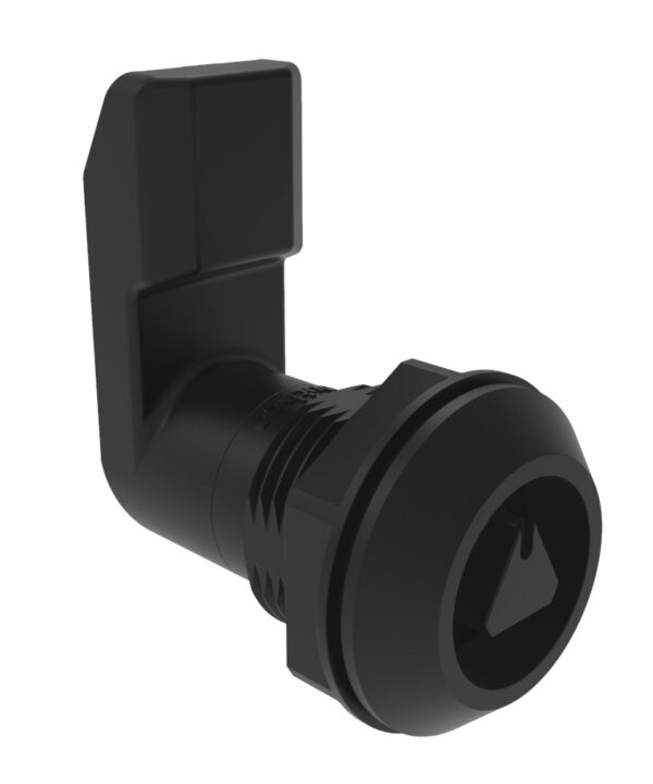 Southco Quarter-Turn Cam Latch, 8 mm Triangle, 25mm (.98 in) Grip, Sealed, Nylon, Black