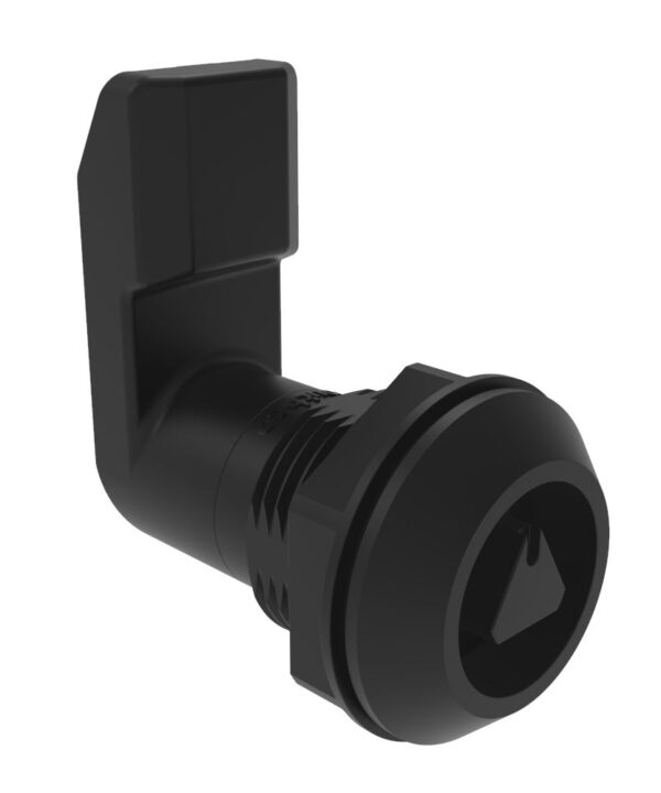 Southco Quarter-Turn Cam Latch, 8 mm Triangle, 26mm (1.02 in) Grip, Sealed, Nylon, Black