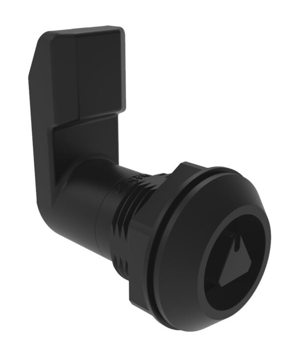 Southco Quarter-Turn Cam Latch, 8 mm Triangle, 28mm (1.10 in) Grip, Sealed, Nylon, Black