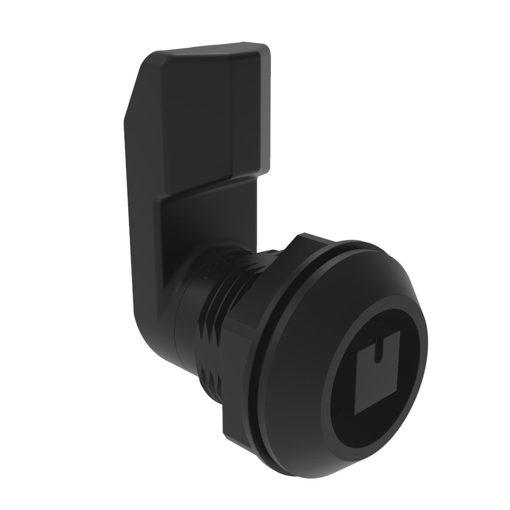 Southco Quarter-Turn Cam Latch, 8 mm Square, 16mm (.63 in) Grip, Sealed, Nylon, Black