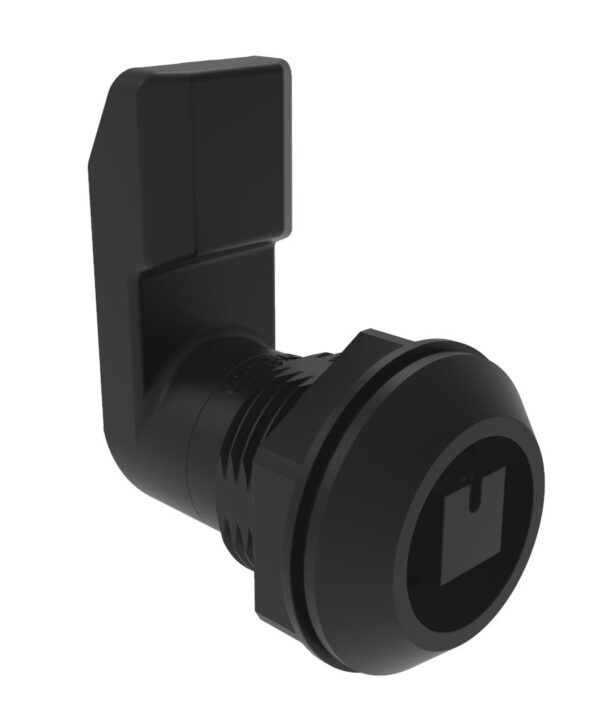 Southco Quarter-Turn Cam Latch, 8 mm Square, 22mm (.87 in) Grip, Sealed, Nylon, Black