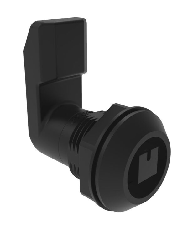 Southco Quarter-Turn Cam Latch, 8 mm Square, 24mm (.94 in) Grip, Sealed, Nylon, Black