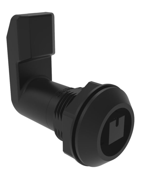 Southco Quarter-Turn Cam Latch, 8 mm Square, 32mm (1.25 in) Grip, Sealed, Nylon, Black