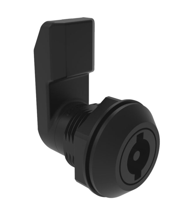 Southco Quarter-Turn Cam Latch, 3 mm Double Bitted Recess, 18mm (.71 in) Grip, Sealed, Nylon, Black