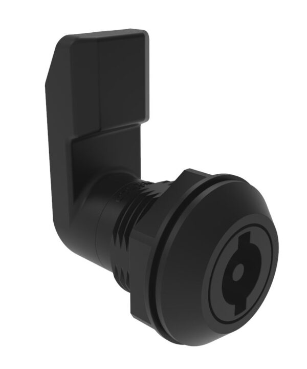 Southco Quarter-Turn Cam Latch, 3 mm Double Bitted Recess, 22mm (.87 in) Grip, Sealed, Nylon, Black