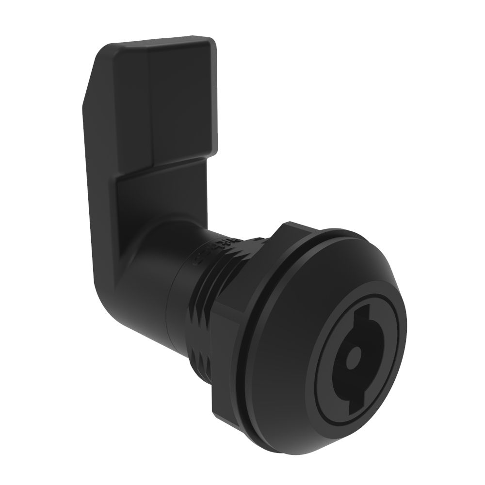 Southco Quarter-Turn Cam Latch, 3 mm Double Bitted Recess, 26mm (1.02 in) Grip, Sealed, Nylon, Black
