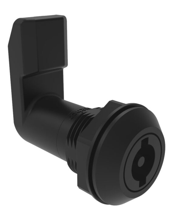 Southco Quarter-Turn Cam Latch, 3 mm Double Bitted Recess, 32mm (1.25 in) Grip, Sealed, Nylon, Black