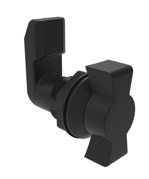 Southco Quarter-Turn Cam Latch, Wing, 22mm (.87 in) Grip, Sealed, Nylon, Black