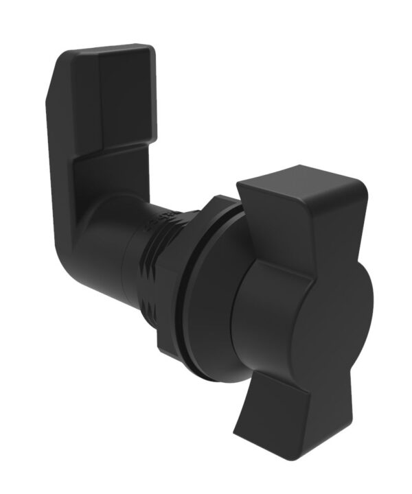 Southco Quarter-Turn Cam Latch, Wing, 28mm (1.10 in) Grip, Sealed, Nylon, Black
