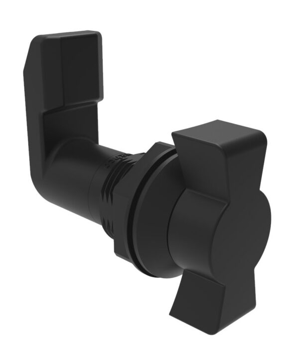 Southco Quarter-Turn Cam Latch, Wing, 32mm (1.25 in) Grip, Sealed, Nylon, Black