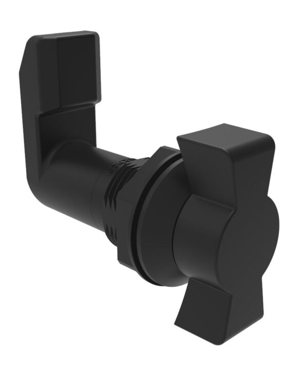 Southco Quarter-Turn Cam Latch, Wing, 34mm (1.34 in) Grip, Sealed, Nylon, Black