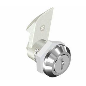 Southco Quarter-Turn Cam Latch, Key Locking, 23mm (.91 in) Grip, Not Sealed, Zinc Alloy, Chrome Plated, Bright