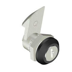 Southco Quarter-Turn Cam Latch, Key Locking, 23mm (.91 in) Grip, Not Sealed, Zinc Alloy, Powder Coat, Black