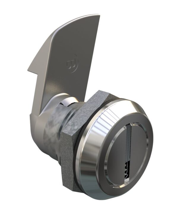 Southco Quarter-Turn Cam Latch, Slotted Recess, 23mm (.91 in) Grip, Sealed, Zinc Alloy, Chrome Plated, Bright