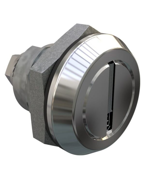 Southco Quarter-Turn Cam Latch, Slotted Recess, Without Cam, Sealed, Zinc Alloy, Chrome Plated, Bright