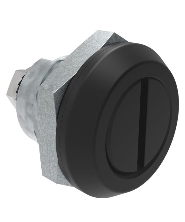 Southco Quarter-Turn Cam Latch, Slotted Recess, Without Cam, Sealed, Nylon, Black