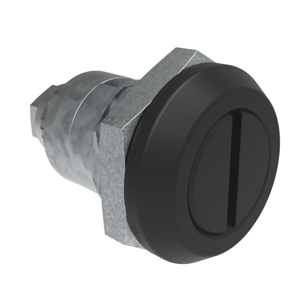 Southco Quarter-Turn Cam Latch, Slotted Recess, Spring-return Actuator, Sealed, Zinc Alloy, Powder Coat, Black