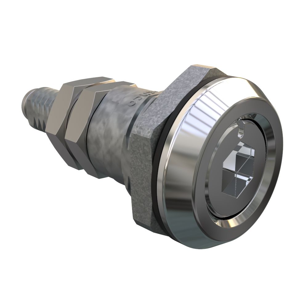 Southco Quarter-Turn Cam Latch, Adjustable, 8 mm Hex Recess, Zinc Alloy, Chrome Plated, Bright