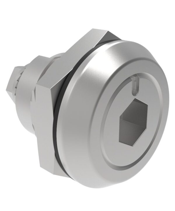 Southco Quarter-Turn Cam Latch, 8 mm Hex Recess, Without Cam, Sealed, 316 Stainless Steel, Passivated, 0