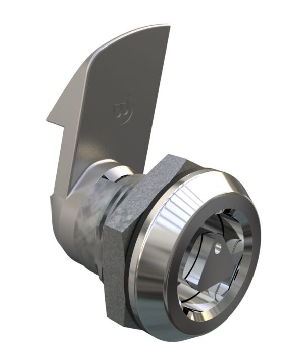 Southco Quarter-Turn Cam Latch, 8 mm Triangle Recess, 23mm (.91 in) Grip, Sealed, Zinc Alloy, Chrome Plated, Bright