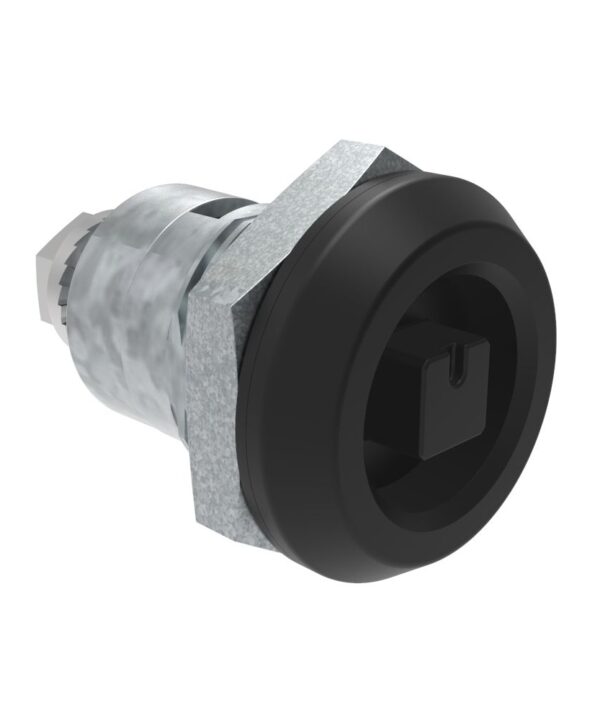Southco Quarter-Turn Cam Latch, 7 mm Square Recess, Spring-return Actuator, Sealed, Zinc Alloy, Powder Coat, Black