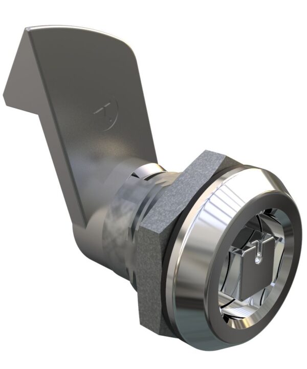 Southco Quarter-Turn Cam Latch, 8 mm Square, 23mm (.91 in) Grip, Sealed, Zinc Alloy, Chrome Plated, Bright