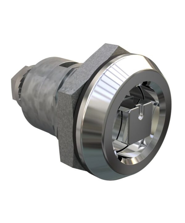 Southco Quarter-Turn Cam Latch, 8 mm Square, Spring-return Actuator, Sealed, Zinc Alloy, Chrome Plated, Bright