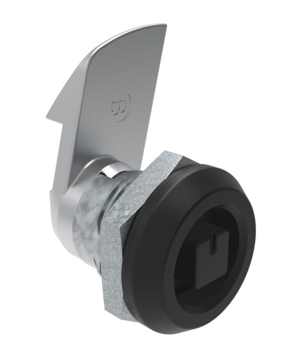 Southco Quarter-Turn Cam Latch, 8 mm Square, 23mm (.91 in) Grip, Sealed, Zinc Alloy, Powder Coat, Black