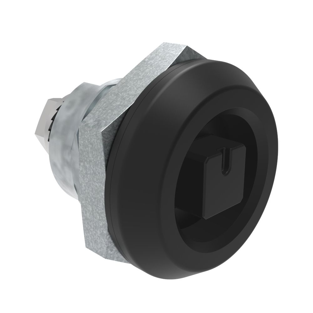 Southco Quarter-Turn Cam Latch, 8 mm Square, Without Cam, Sealed, Zinc Alloy, Powder Coat, Black