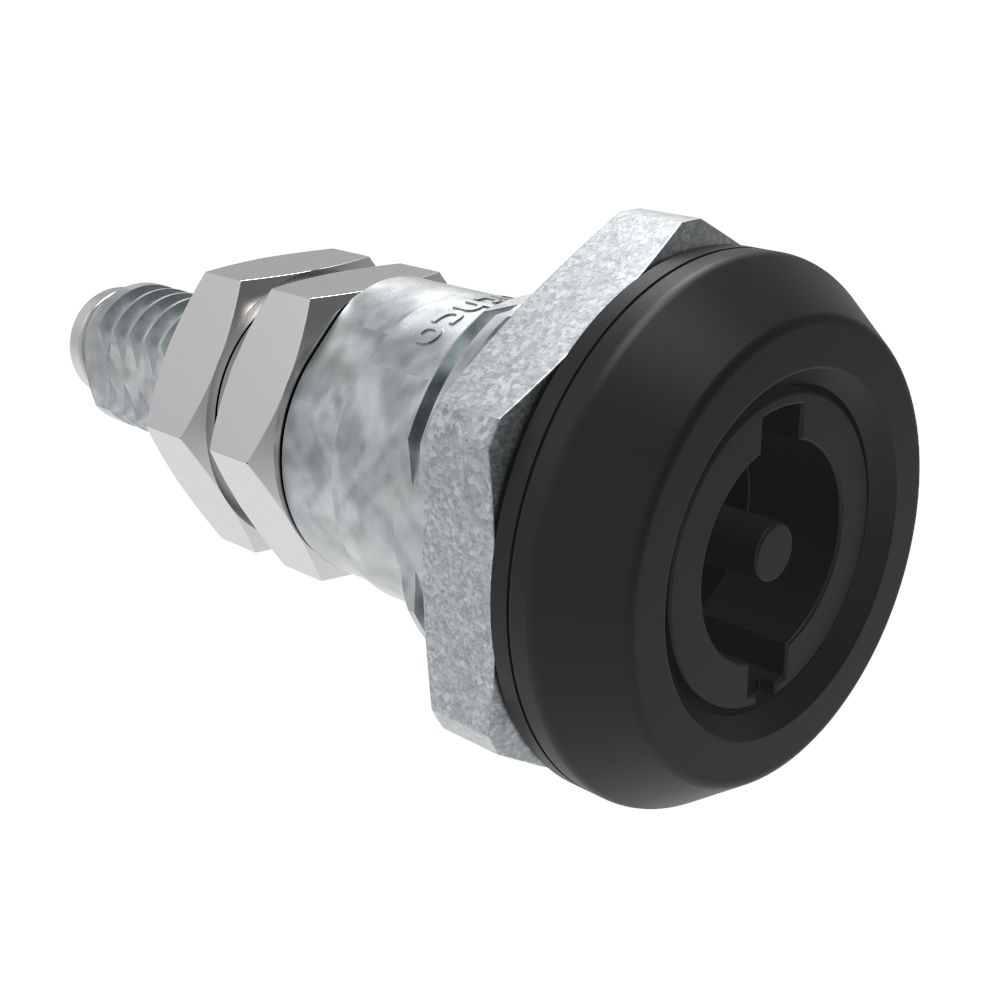 Southco Quarter-Turn Cam Latch, 3 mm Double Bitted Recess, Sealed, Zinc Alloy, Powder Coat, Black