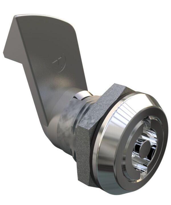Southco Quarter-Turn Cam Latch, 5 mm Double Bitted Recess, 23mm (.91 in) Grip, Sealed, Zinc Alloy, Chrome Plated, Bright