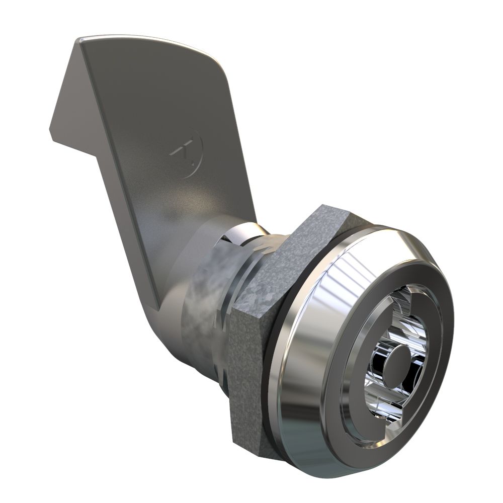 Southco Quarter-Turn Cam Latch, 5 mm Double Bitted Recess, 23mm (.91 in) Grip, Sealed, Zinc Alloy, Chrome Plated, Bright