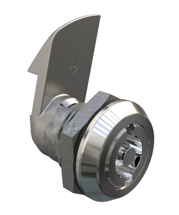 Southco Quarter-Turn Cam Latch, 5 mm Double Bitted Recess, 23mm (.91 in) Grip, Sealed, Zinc Alloy, Chrome Plated, Bright