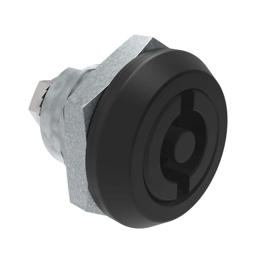 Southco Quarter-Turn Cam Latch, 5 mm Double Bitted Recess, Without Cam, Sealed, Nylon, Black