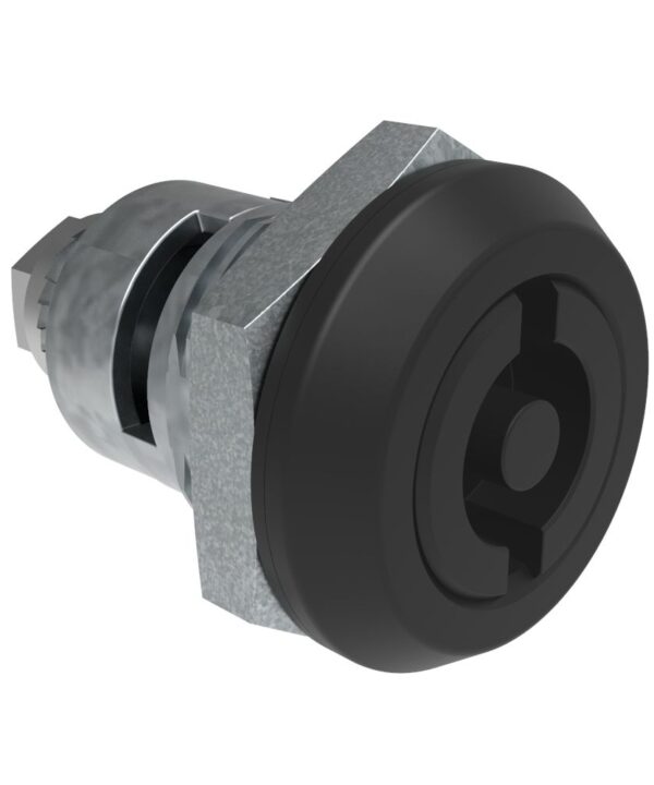 Southco Quarter-Turn Cam Latch, 5 mm Double Bitted Recess, Spring-return Actuator, Sealed, Zinc Alloy, Powder Coat, Black